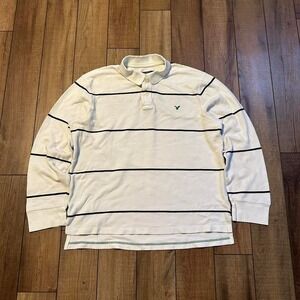 Y2K American Eagle Rugby Polo Men's Large‎